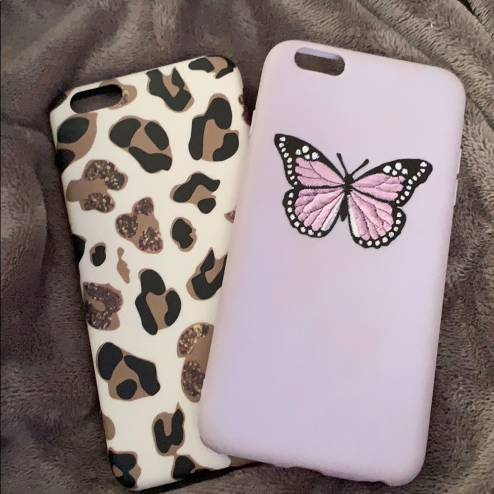 Leopard print soft case and butterfly case.
